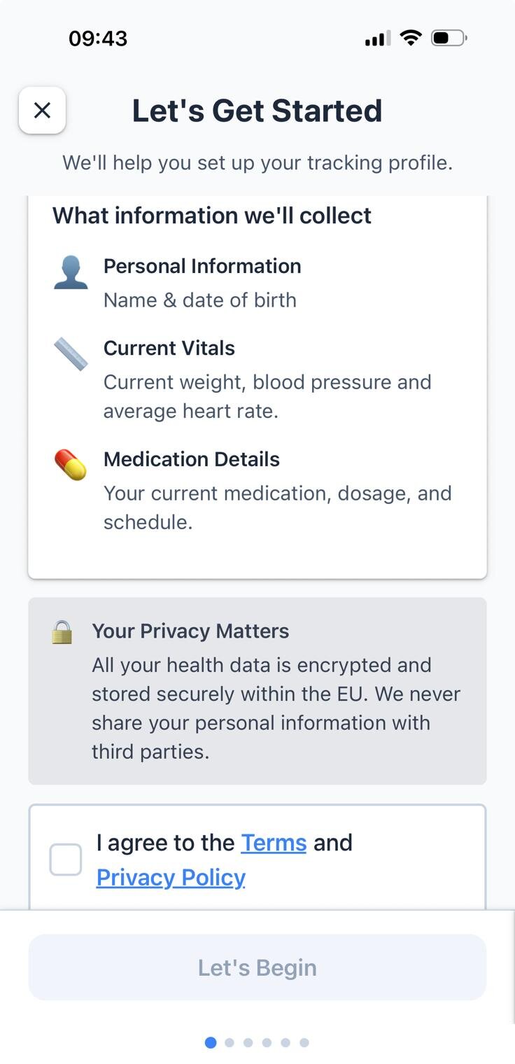 Create password screen