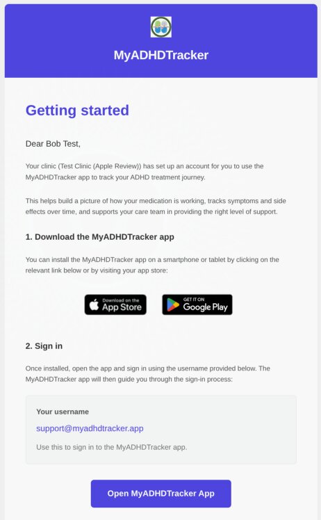 Invitation email