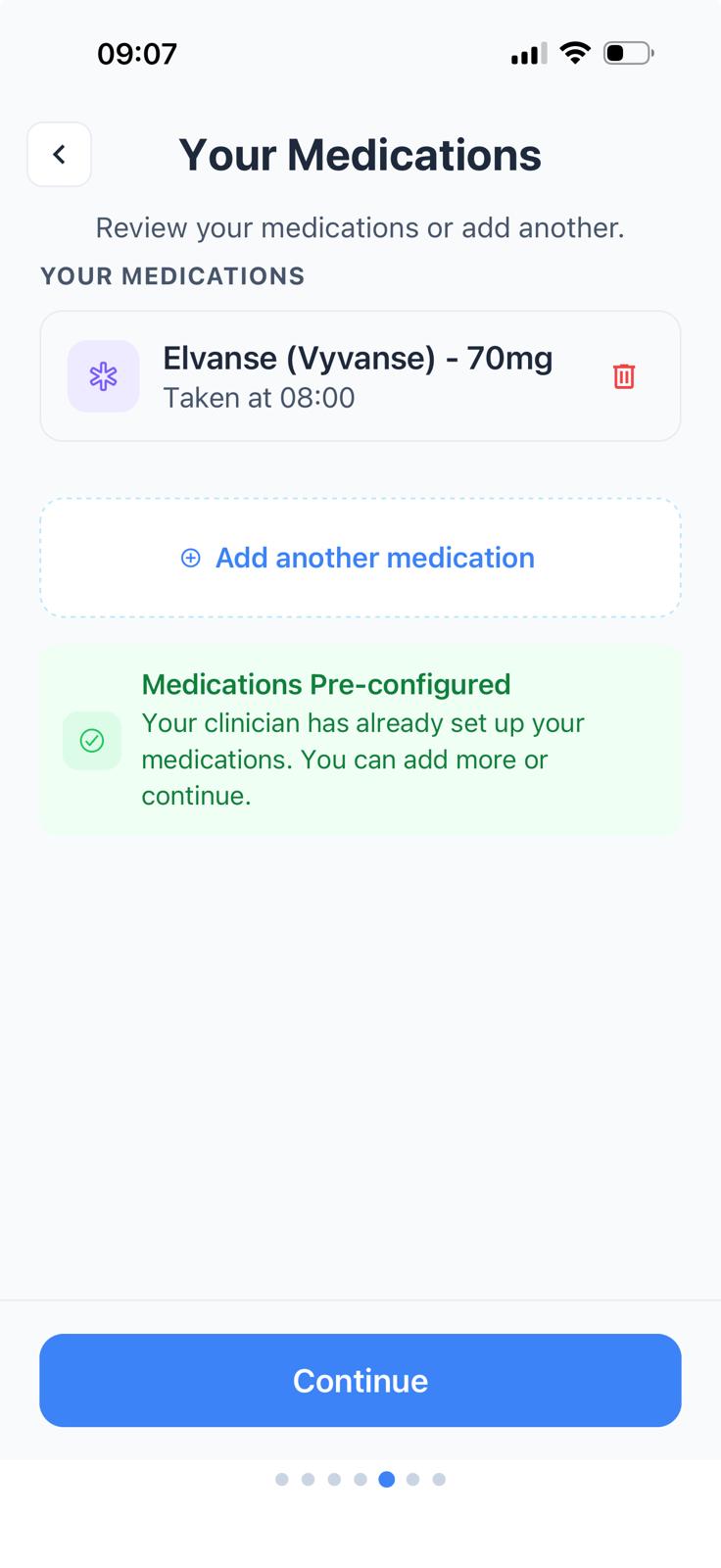 Medication Config Screen